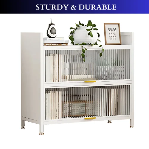 2 Layer Metal Storage Cabinet in Sri Lanka, white metal bookcase Sri Lanka, metal storage rack Sri Lanka, modern display shelf Sri Lanka, acrylic door cabinet Sri Lanka, flip door storage cabinet, multipurpose storage shelf Sri Lanka, minimalist cabinet Sri Lanka, powder coated steel cabinet, home organizer cabinet Sri Lanka