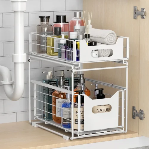 2 Tier Multifunctional Storage Rack in Sri Lanka, storage rack Sri Lanka, kitchen organizer in Sri Lanka, under sink storage Sri Lanka, bathroom rack Sri Lanka, sliding storage rack Sri Lanka, racks.lk