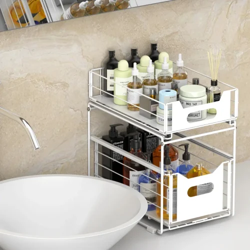 2 Tier Multifunctional Storage Rack in Sri Lanka, storage rack Sri Lanka, kitchen organizer in Sri Lanka, under sink storage Sri Lanka, bathroom rack Sri Lanka, sliding storage rack Sri Lanka, racks.lk