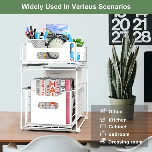 2 Tier Multifunctional Storage Rack in Sri Lanka, storage rack Sri Lanka, kitchen organizer in Sri Lanka, under sink storage Sri Lanka, bathroom rack Sri Lanka, sliding storage rack Sri Lanka, racks.lk