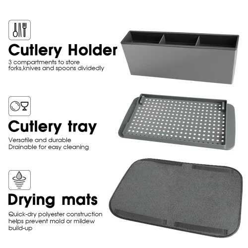 dish drying rack with water filter in Sri Lanka, kitchen cutlery holder Sri Lanka, utensil organizer Sri Lanka, countertop dish drying mat Sri Lanka, kitchen storage rack Sri Lanka, cup storage tray Sri Lanka, non slip drying mat Sri Lanka