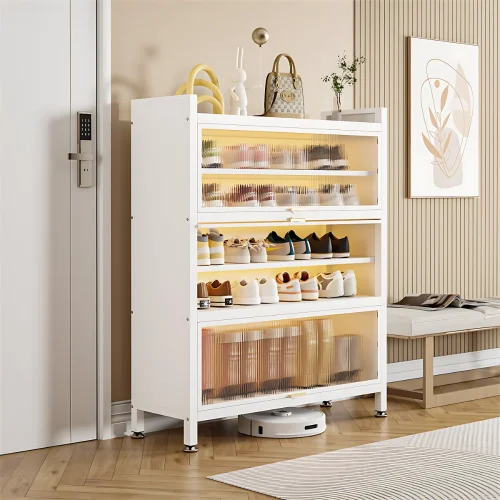 shoe rack in Sri Lanka, shoe storage cabinet in Sri Lanka, white shoe rack, multi-layer shoe organizer, acrylic door shoe cabinet, dustproof shoe rack, space-saving shoe rack, entryway shoe organizer, modern shoe rack in Sri Lanka, best shoe rack for home Sri Lanka