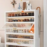 shoe rack in Sri Lanka, shoe storage cabinet in Sri Lanka, white shoe rack, multi-layer shoe organizer, acrylic door shoe cabinet, dustproof shoe rack, space-saving shoe rack, entryway shoe organizer, modern shoe rack in Sri Lanka, best shoe rack for home Sri Lanka