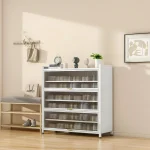 shoe rack in Sri Lanka, shoe storage cabinet in Sri Lanka, white shoe rack, multi-layer shoe organizer, acrylic door shoe cabinet, dustproof shoe rack, space-saving shoe rack, entryway shoe organizer, modern shoe rack in Sri Lanka, best shoe rack for home Sri Lanka
