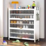 shoe rack in Sri Lanka, shoe storage cabinet in Sri Lanka, white shoe rack, multi-layer shoe organizer, acrylic door shoe cabinet, dustproof shoe rack, space-saving shoe rack, entryway shoe organizer, modern shoe rack in Sri Lanka, best shoe rack for home Sri Lanka