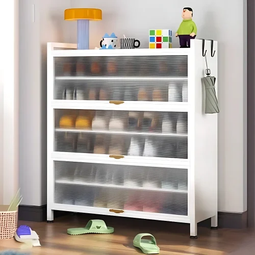 shoe rack in Sri Lanka, shoe storage cabinet in Sri Lanka, white shoe rack, multi-layer shoe organizer, acrylic door shoe cabinet, dustproof shoe rack, space-saving shoe rack, entryway shoe organizer, modern shoe rack in Sri Lanka, best shoe rack for home Sri Lanka