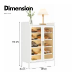 2-Door White Shoe Cabinet – 6-Tier Heavy Duty Metal Storage | White Carbon Steel | Easy Assembly - Image 2