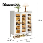 3-DOOR METAL SHOE CABINET – 6-LAYER SHOE STORAGE ORGANIZER | HEAVY-DUTY CARBON STEEL | ADJUSTABLE SHELF - Image 2