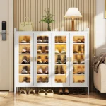 STEEL SHOE CABINET ORGANIZER WITH 4 DOOR AND 6 SPACIOUS LAYERS - ADJUSTABLE SHELVES - HIGHLY DURABLE - Image 3