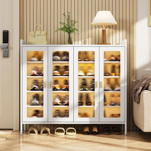STEEL SHOE CABINET ORGANIZER WITH 4 DOOR AND 6 SPACIOUS LAYERS - ADJUSTABLE SHELVES - HIGHLY DURABLE - Image 3