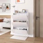 WALL MOUNTED STEEL SHOE RACK , 3 TIER ENTRYWAY SHOE ORGANIZER - Image 8
