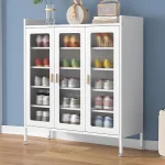 3-DOOR METAL SHOE CABINET – 6-LAYER SHOE STORAGE ORGANIZER | HEAVY-DUTY CARBON STEEL | ADJUSTABLE SHELF - Image 3