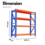 4 Tier Warehouse Storage Rack – Adjustable Boltless Design (120cm x 60cm x 200cm) - Image 2