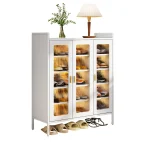 3-DOOR METAL SHOE CABINET – 6-LAYER SHOE STORAGE ORGANIZER | HEAVY-DUTY CARBON STEEL | ADJUSTABLE SHELF - Image 4