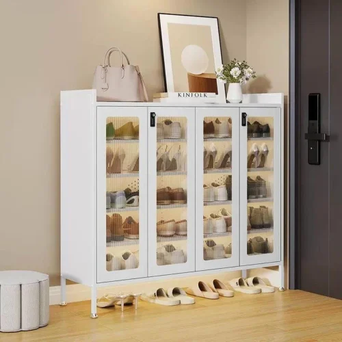 STEEL SHOE CABINET ORGANIZER WITH 4 DOOR AND 6 SPACIOUS LAYERS - ADJUSTABLE SHELVES - HIGHLY DURABLE - Image 5