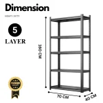 Multipurpose 5 Layer Storage Shelf Rack for Books, kitchen Appliances, Microwave & Oven L70cm x D40Cm x L160cm