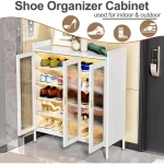 3-DOOR METAL SHOE CABINET – 6-LAYER SHOE STORAGE ORGANIZER | HEAVY-DUTY CARBON STEEL | ADJUSTABLE SHELF - Image 5