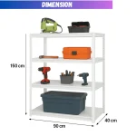 4-TIER STEEL SHELF RACK - HEAVY DUTY STORAGE SHELF - BOOKSHELF, GARAGE AND STOREROOM - Image 2