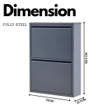 STEEL SHOE RACK WITH PULL OUT DOOR, SHOE CABINET, SHOE RACK FOR OFFICE AND ENTRYWAY - Image 2