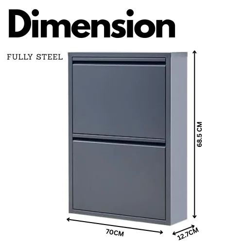 STEEL SHOE RACK WITH PULL OUT DOOR, SHOE CABINET, SHOE RACK FOR OFFICE AND ENTRYWAY - Image 2