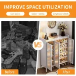 3-DOOR METAL SHOE CABINET – 6-LAYER SHOE STORAGE ORGANIZER | HEAVY-DUTY CARBON STEEL | ADJUSTABLE SHELF - Image 7
