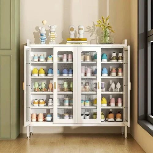 STEEL SHOE CABINET ORGANIZER WITH 4 DOOR AND 6 SPACIOUS LAYERS - ADJUSTABLE SHELVES - HIGHLY DURABLE - Image 9
