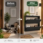 STEEL SHOE RACK WITH PULL OUT DOOR, SHOE CABINET, SHOE RACK FOR OFFICE AND ENTRYWAY - Image 5