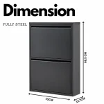 STEEL SHOE RACK WITH PULL OUT DOOR, SHOE CABINET, SHOE RACK FOR OFFICE AND ENTRYWAY - Image 2