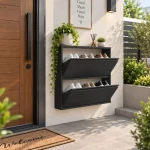 STEEL SHOE RACK WITH PULL OUT DOOR, SHOE CABINET, SHOE RACK FOR OFFICE AND ENTRYWAY