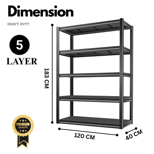 Heavy Duty 5 Tier Storage Rack for Shops, Kitchen, Warehouse, showrooms L120 x D40 x H183 - Image 2