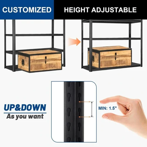 Multipurpose 5 Layer Storage Shelf Rack for Books, kitchen Appliances, Microwave & Oven L70cm x D40Cm x L160cm - Image 4