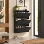 STEEL SHOE CABINET, 3 FLIP DOOR SHOE ORGANIZER FOR ENTRYWAY & BEDROOM - Image 7