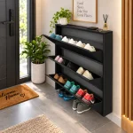 STEEL SHOE CABINET, 3 FLIP DOOR SHOE ORGANIZER FOR ENTRYWAY & BEDROOM - Image 4