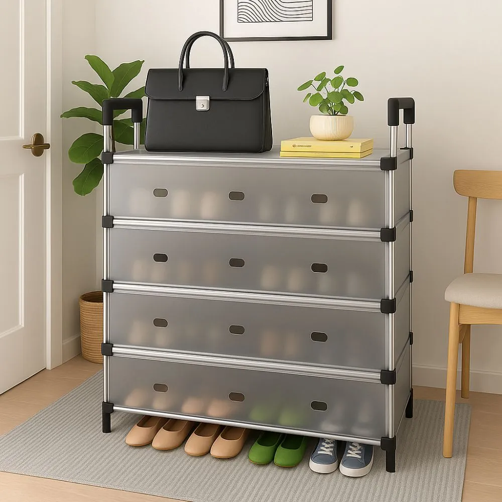 5-TIER COVERED SHOE RACK, SHOE ORGANIZER WITH FLIP COVER, SHOE CABINET FOR HOME AND OFFICE 5-TIER COVERED SHOE RACK, SHOE ORGANIZER WITH FLIP COVER, SHOE CABINET FOR HOME AND OFFICE
