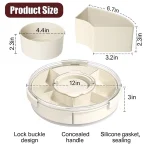 DIVIDED SERVING TRAY WITH LID & HANDLE, FRIDGE ORGANIZER, FOOD STORAGE FOR TRAVEL AND KITCHEN - Image 2