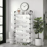 COVERED SHOE RACK FOR HOME AND OFFICE, 7 LAYER SHOE STORAGE CABINET WITH FLIP COVER, EASY ASSEMBLE AND DURABLE - Image 4
