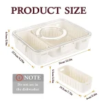 FRIDGE ORGANISER SQUARE SHAPE, 4 COMPARTMENT SNACK ORGANISING BOX, SERVING TRAY - Image 2