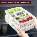 FRIDGE ORGANISER SQUARE SHAPE, 4 COMPARTMENT SNACK ORGANISING BOX, SERVING TRAY - Image 8