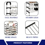 DOUBLE SIDED SHOE STORAGE RACK, PORTABLE SHOE ORGANIZER – EASY ASSEMBLY - Image 4