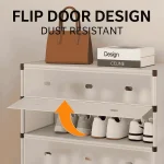 COVERED SHOE RACK FOR HOME AND OFFICE, 7 LAYER SHOE STORAGE CABINET WITH FLIP COVER, EASY ASSEMBLE AND DURABLE - Image 6