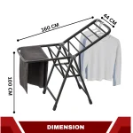 FOLDABLE 2-LAYER STANDING CLOTHES DRYING RACK - PORTABLE & SPACE SAVING CLOTHE HANGING RACK BLACK - Image 2