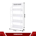 SUPERMARKET 4-TIER STEEL DISPLAY RACK WITH SIGNBOARD | HOME PANTRY STORAGE SHELF BLACK / WHITE - Image 2