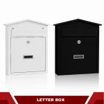 WALL MOUNTED METAL POST BOX WITH LOCK - WEATHERPROOF SECURE MAILBOX FOR HOME & OFFICE, DURABLE OUTDOOR LETTER BOX