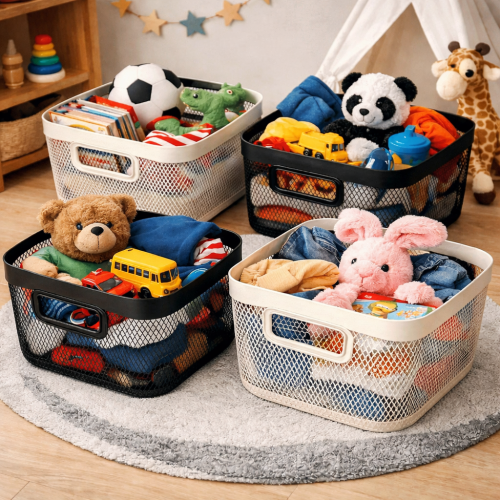 METAL STORAGE BASKET FOR HOME AND OFFICE - STORAGE BIN & BASKETS