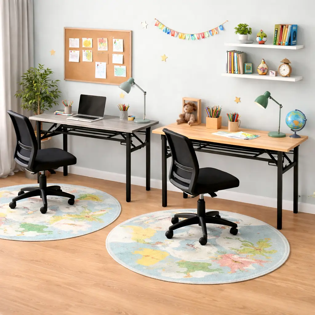 FOLDING WOODEN COMPUTER TABLE - DOUBLE LAYER | STEEL FRAME TABLE FOR HOME & OFFICE FOLDING WOODEN COMPUTER TABLE - DOUBLE LAYER | STEEL FRAME TABLE FOR HOME & OFFICE