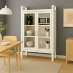 KITCHEN STEEL CABINET WITH DOUBLE DOORS - 3 LAYER SHELF STORAGE ORGANIZER FOR KITCHEN ITEMS, BOOKS AND GARAGE - Image 7