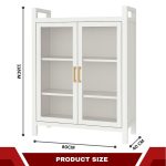 KITCHEN STEEL CABINET WITH DOUBLE DOORS - 3 LAYER SHELF STORAGE ORGANIZER FOR KITCHEN ITEMS, BOOKS AND GARAGE - Image 2
