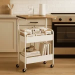 MULTIPURPOSE STEEL STORAGE CART WITH WHEELS - KITCHEN TROLLEY, OFFICE RACK, KIDS ORGANIZER - Image 12