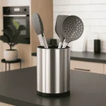 STAINLESS STEEL KITCHEN UTENSIL HOLDER - 360° ROTATING CUTTLERY  ORGANZER - Image 4