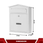 WALL MOUNTED METAL POST BOX WITH LOCK - WEATHERPROOF SECURE MAILBOX FOR HOME & OFFICE, DURABLE OUTDOOR LETTER BOX - Image 11